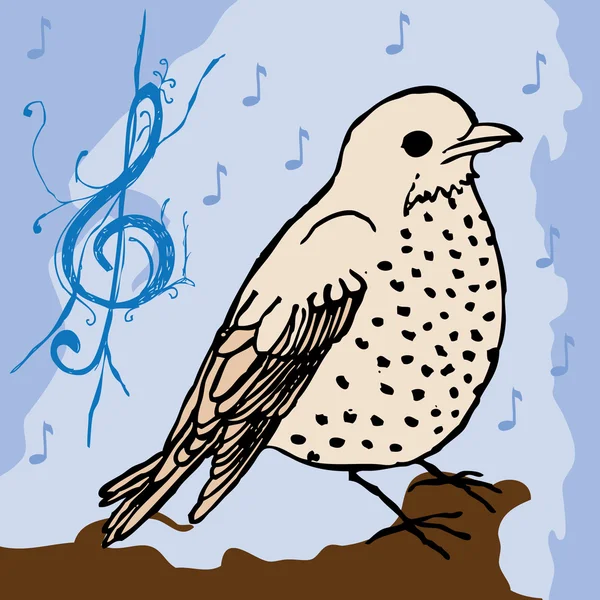 Vogel- Musik Hintergrund — Stockvektor