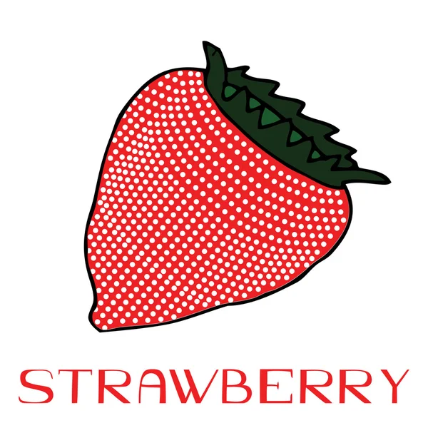 Strawberry label - Stok Vektor