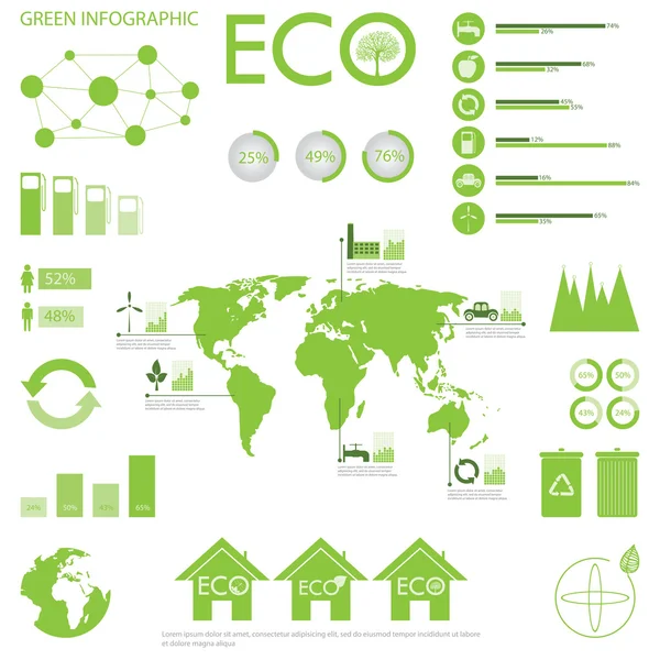 Ecologie info collection graphique — Image vectorielle