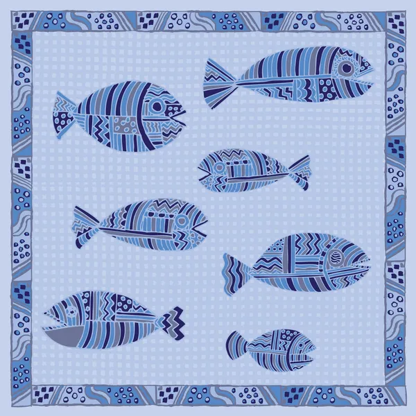 Variante de dibujo de peces — Archivo Imágenes Vectoriales