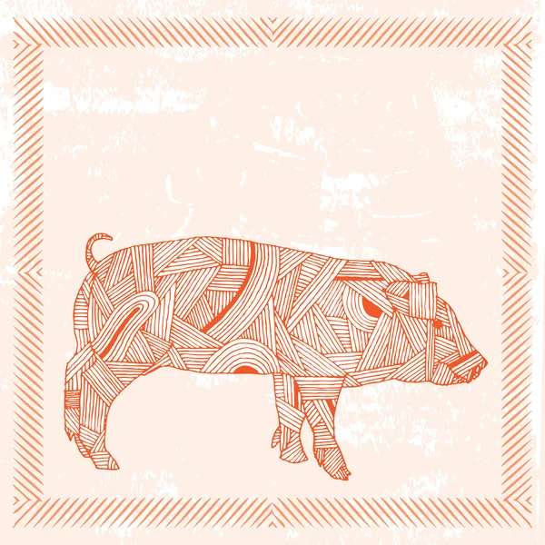 Segno zodiacale di maiale — Vettoriale Stock