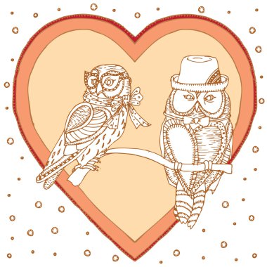 Baykuşlar kalp içinde