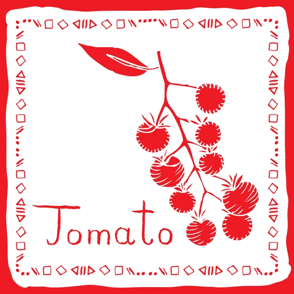 Etiqueta de tomate — Archivo Imágenes Vectoriales