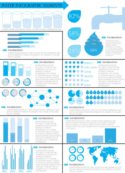 Agua info gráfico — Vector de stock