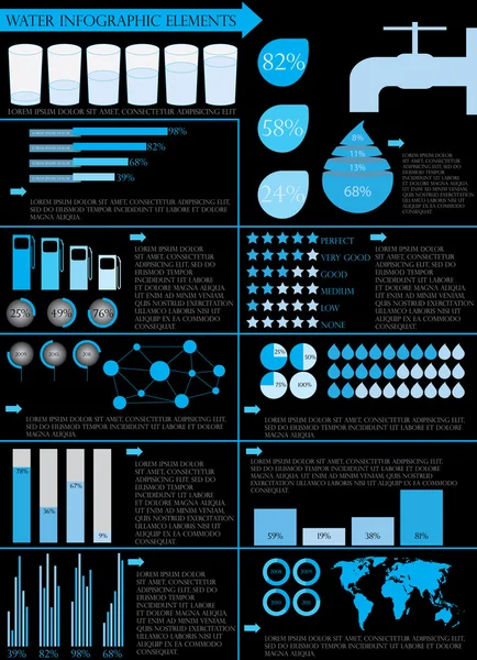 Informations sur l'eau éléments graphiques — Image vectorielle