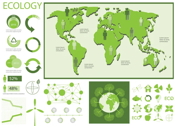 Recycling info graphics collectie — Stockvector