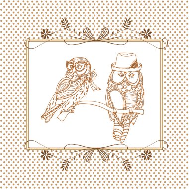 Pair of Owls clipart