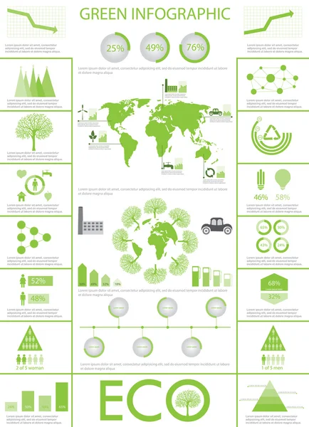 Grüne Ökologie, Sammlung von Recycling-Infomaterial — Stockvektor