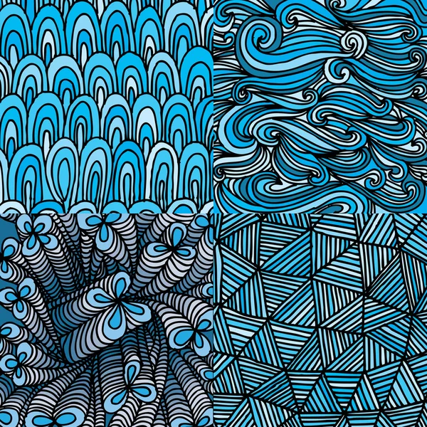Blå sömlös abstrakt mönster — Stock vektor