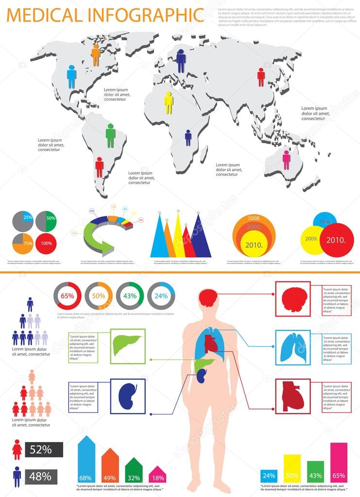 medical info graphics-Human body with internal organs