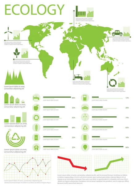 Ekologia, recykling informacji graficznych kolekcji — Wektor stockowy