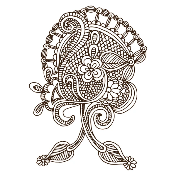 Dibujar a mano línea arte ornato flor diseño — Archivo Imágenes Vectoriales