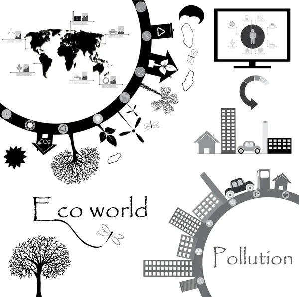 Ecologie info graphics collectie — Stockvector