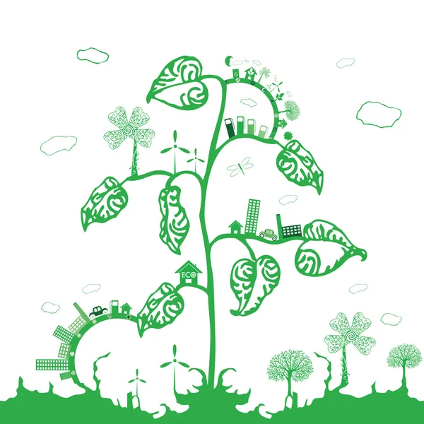 Eco illustratie — Stockvector