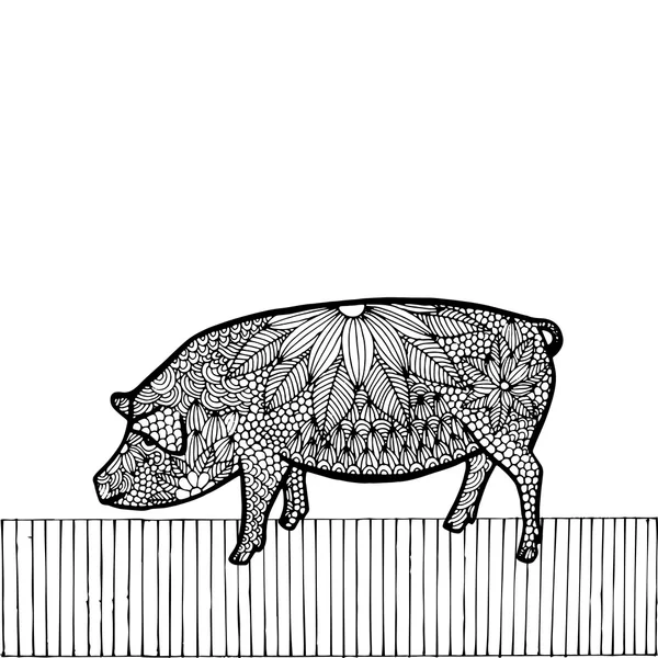 Illustration de porc — Image vectorielle