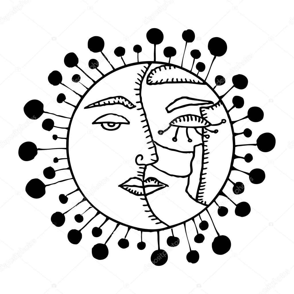Sun and Moon card Stock Vector Image by ©zelena 28481225