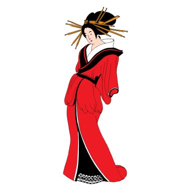 geleneksel elbise içinde Japon kadın
