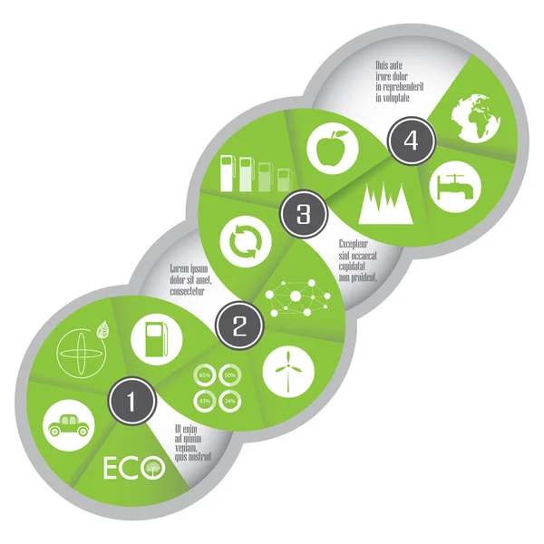 Ecologia, coleta de gráficos de informações de reciclagem —  Vetores de Stock