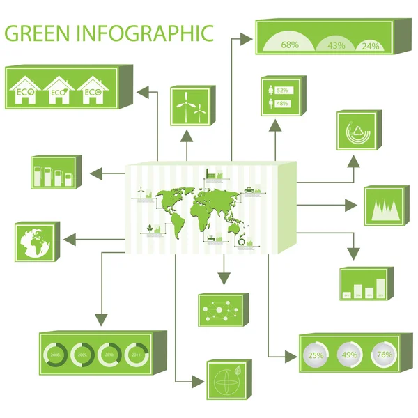 Ecología, reciclaje info gráficos colección — Vector de stock