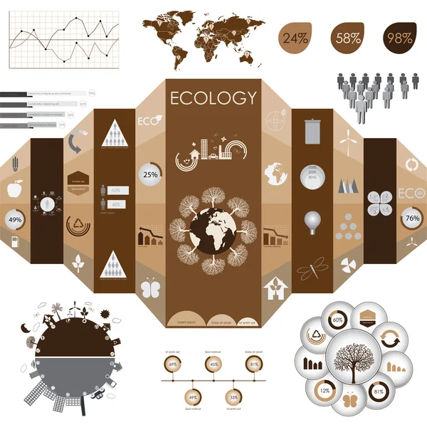 Ecology info graphic system — Stock Vector