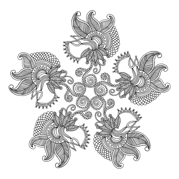 Circle floral ornament — Stock Vector