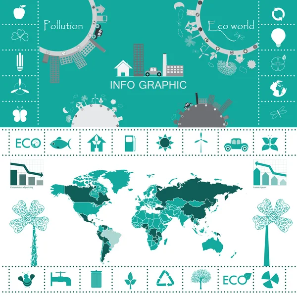 Eco info graphique — Image vectorielle