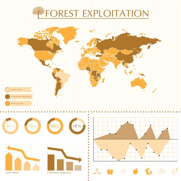 Träd information grafik — Stock vektor