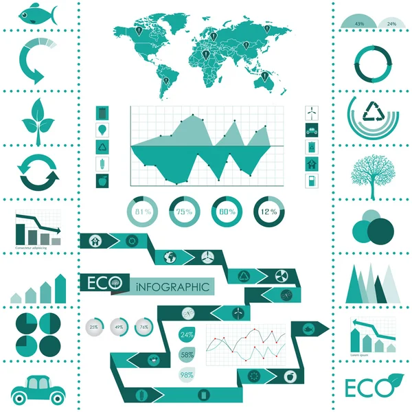 Eco informace grafické ilustrace — Stockový vektor