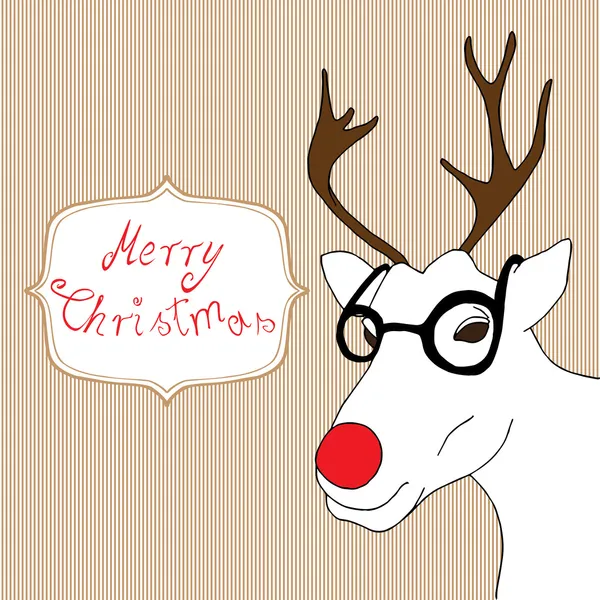 Reindeer Merry Christmas illustration — Stock Vector