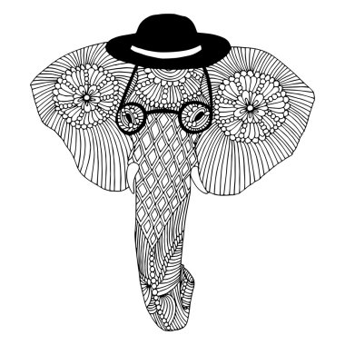 Elephant With Glasses Svg 500 SVG PNG EPS DXF File