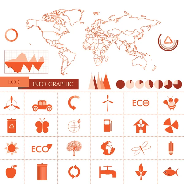 Ökologie, Recycling Info Graphik Sammlung — Stockvektor