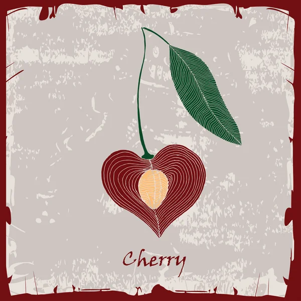 Sour cherry label — Stock Vector