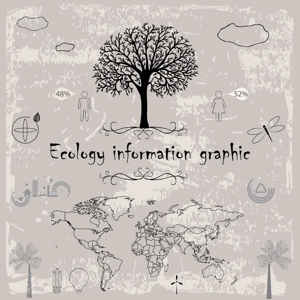 Ecologie info collection graphique — Image vectorielle