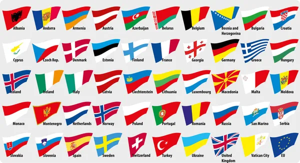 Banderas de países europeos — Vector de stock