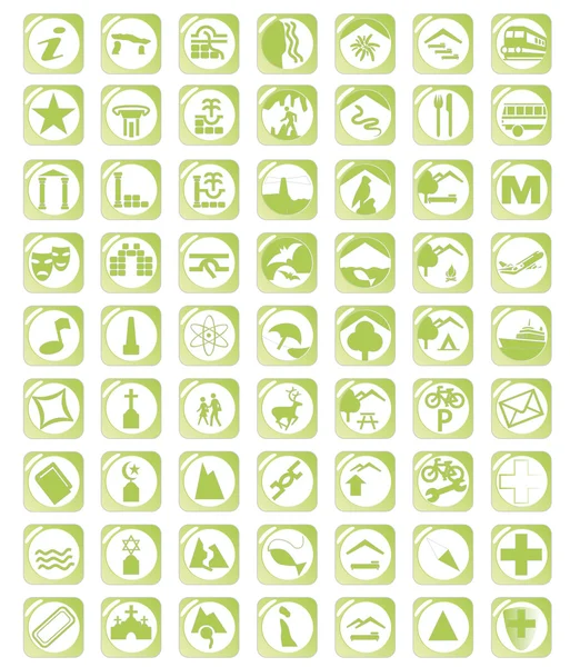 Yeşil harita Icon set