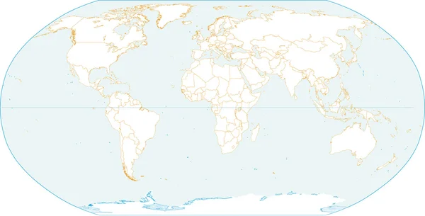 Lege wereldkaart — Stockvector