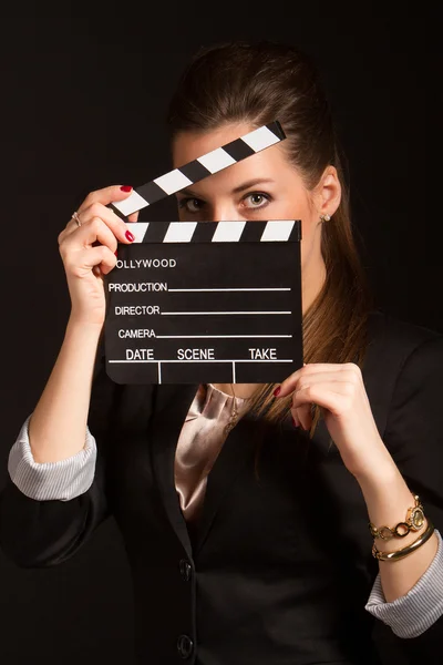 Portrait of beautiful woman posing in studio — Stock Photo, Image