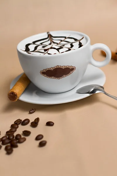 Portret filiżankę kawy smaczne — Zdjęcie stockowe