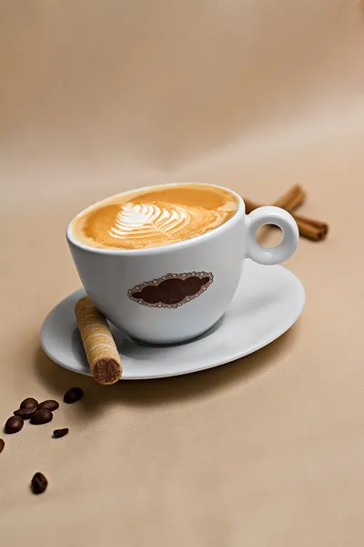 Portret filiżankę kawy smaczne — Zdjęcie stockowe