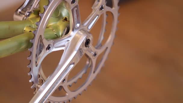 Footage of bicycle gears and pedal — Stock Video