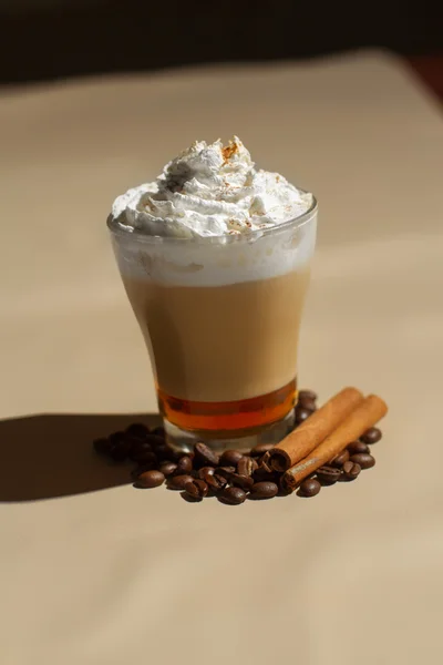 Image of tasty cup of coffe with cream — Stock Photo, Image