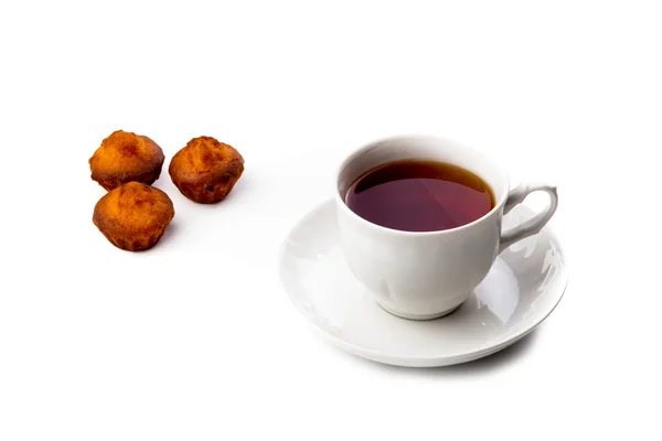 Tasse Tee mit Muffins — Stockfoto