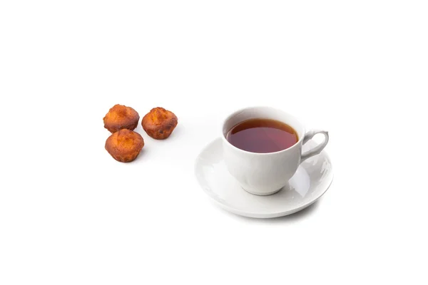 Чашка чая с кексами — стоковое фото