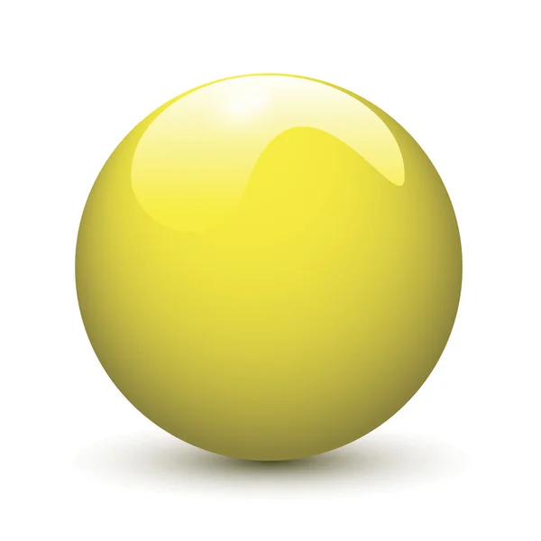 Yellow glossy ball — Stock Vector
