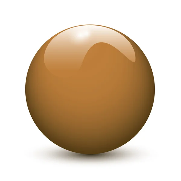 Bola brillante marrón — Vector de stock