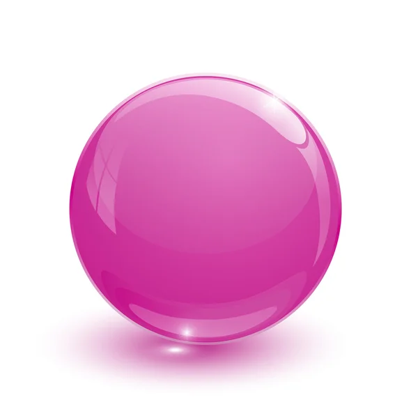 Pink glassy ball — Stock Vector
