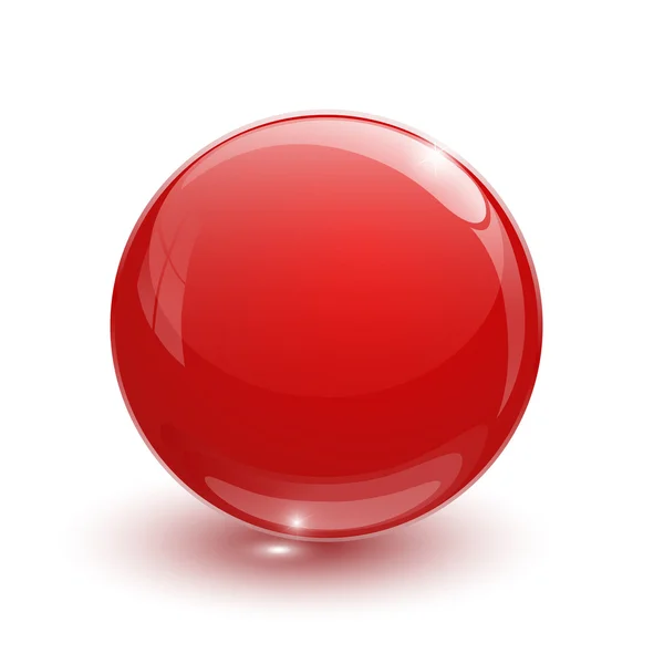 Red glassy ball — Stock Vector