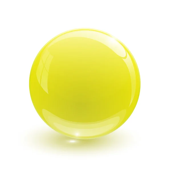 Bola de vidrio amarillo — Vector de stock