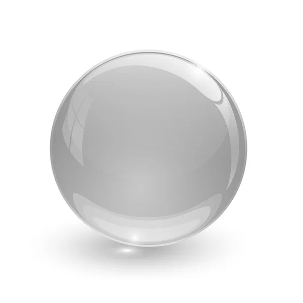 Grey glassy ball — Stock Vector