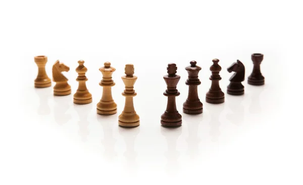Vastgestelde schaakstukken — Stockfoto